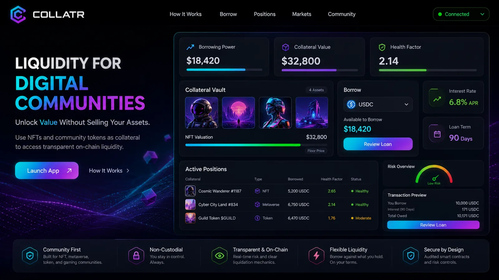 Collatr: Web3 platform. — product interface