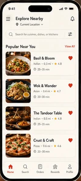 Eaterly: Custom application. — mobile app screen 1