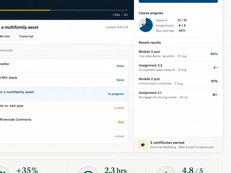 Finlearn: finance & operations academy. — web app screen 2