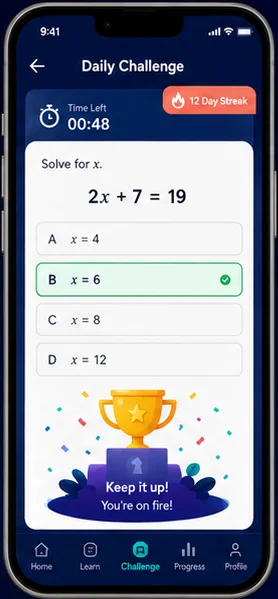 Mathmix: Custom application. — mobile app screen 2