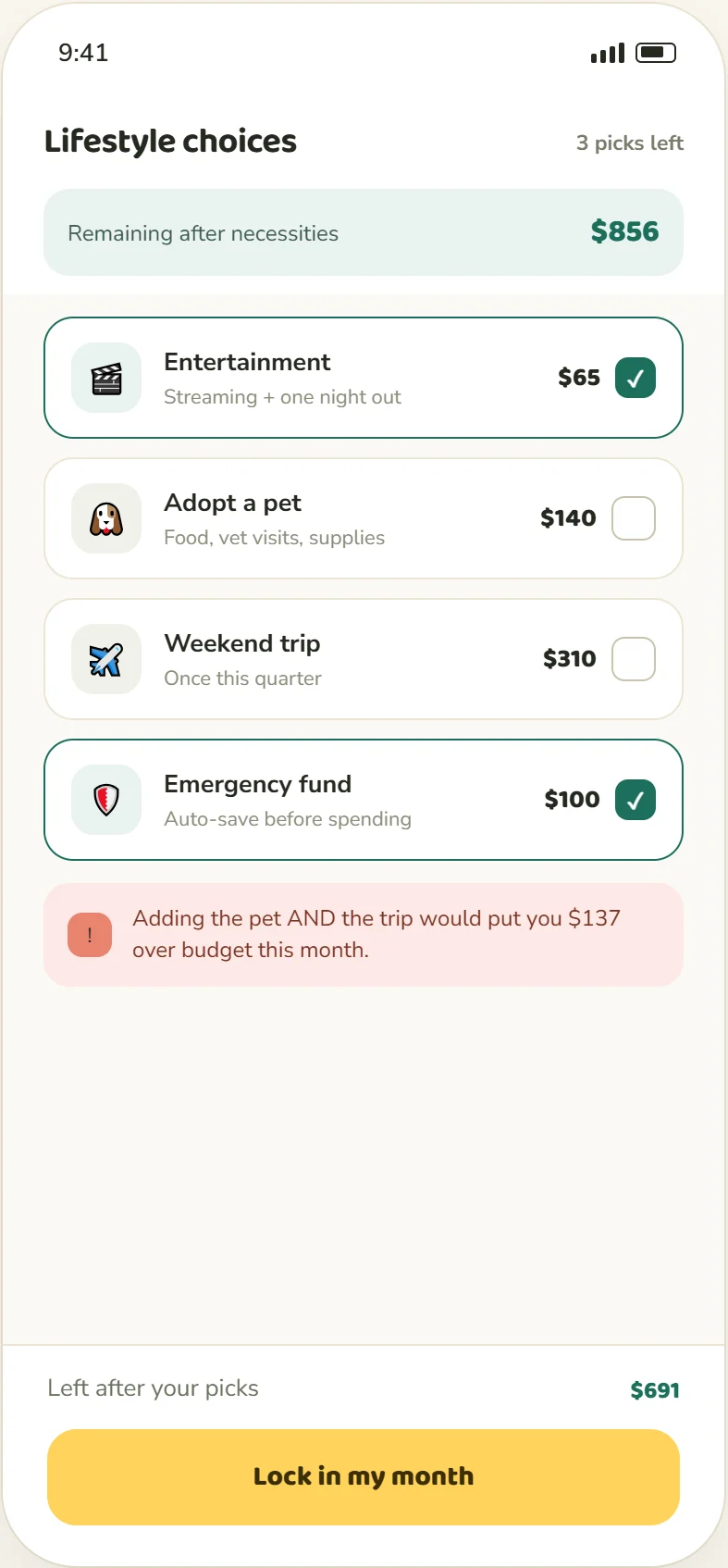 Moneymaze: financial literacy for a credit union's members. — mobile app screen 3