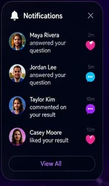 Quizmo: Social platform. — mobile app screen 1