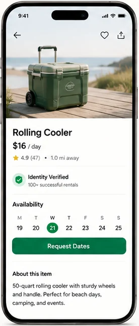 Rentpeer: Custom application. — mobile app screen 2