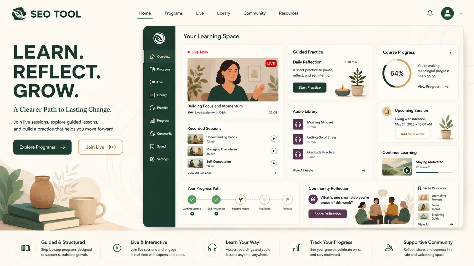 Seo Tool: Education platform. — product interface