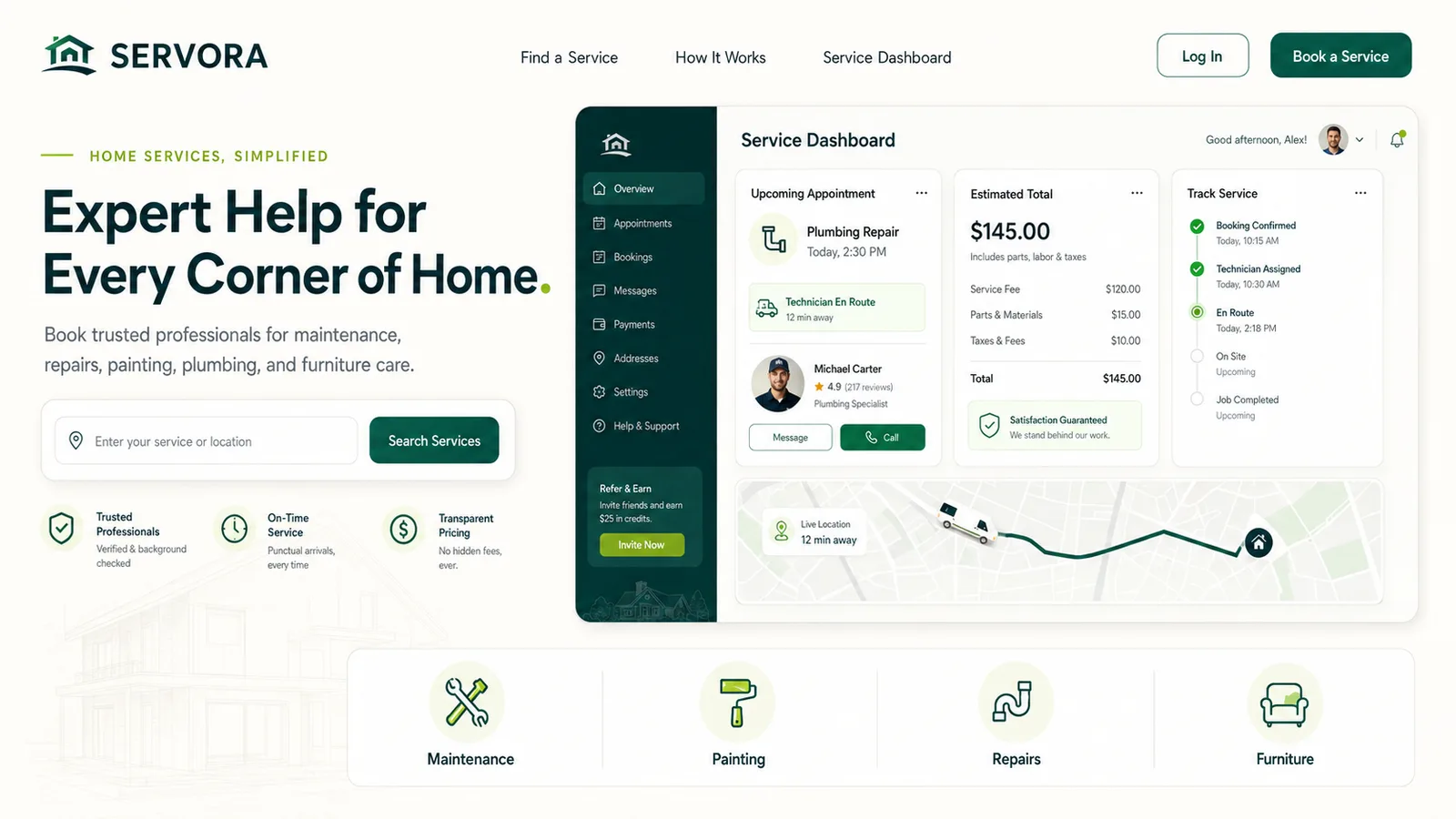 Servora: Custom application. — product interface