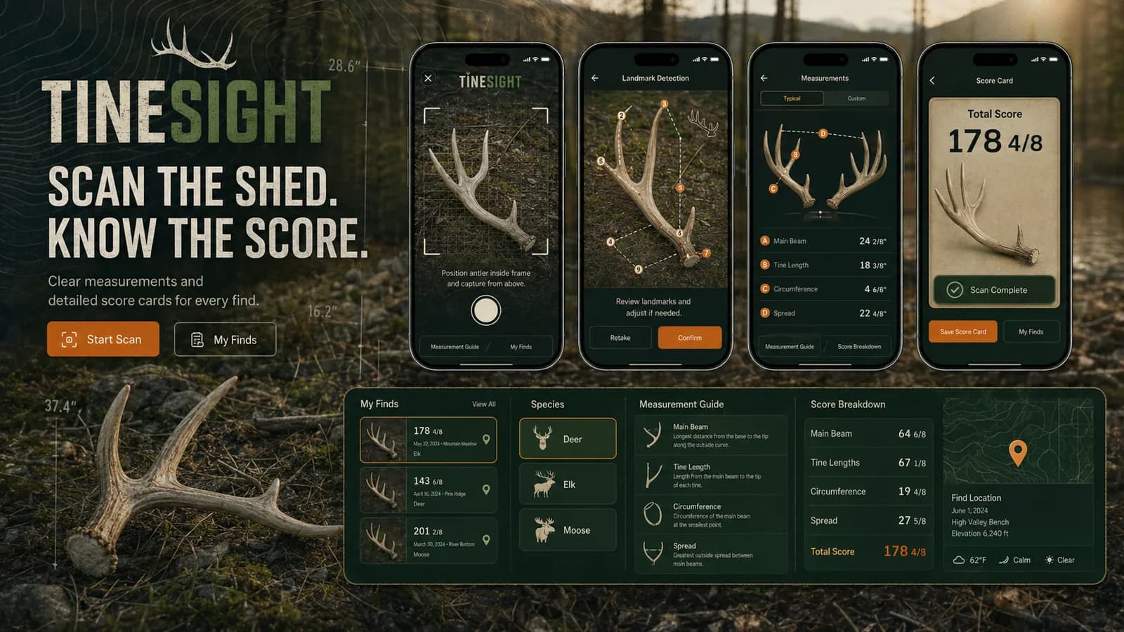 Shed Happens: photo-score shed antlers. — product interface