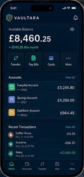 Vaultara: Custom application. — mobile app screen 1