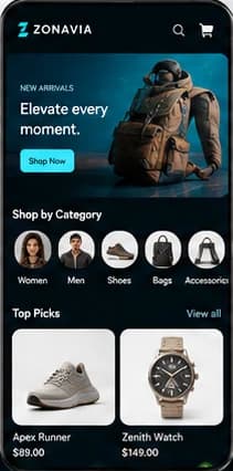 Zonely: Custom application. — mobile app screen 1